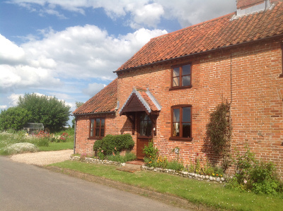 Front view of Cobbler's Cottage, Little Snoring, Norfolk
